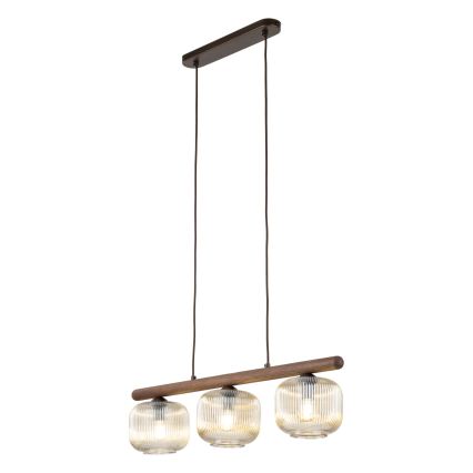 Luster na sajli SALVIA 3xE14/10W/230V smeđa/zadimljena smeđa