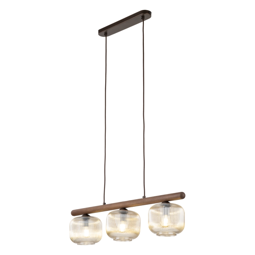 Luster na sajli SALVIA 3xE14/10W/230V smeđa/zadimljena smeđa