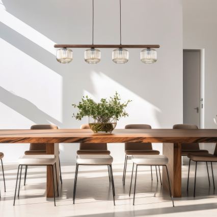 Luster na sajli SALVIA 4xE14/10W/230V braon/zadimljeno braon