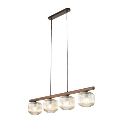 Luster na sajli SALVIA 4xE14/10W/230V braon/zadimljeno braon