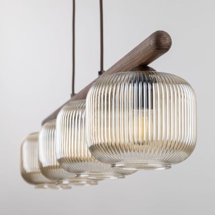 Luster na sajli SALVIA 4xE14/10W/230V braon/zadimljeno braon