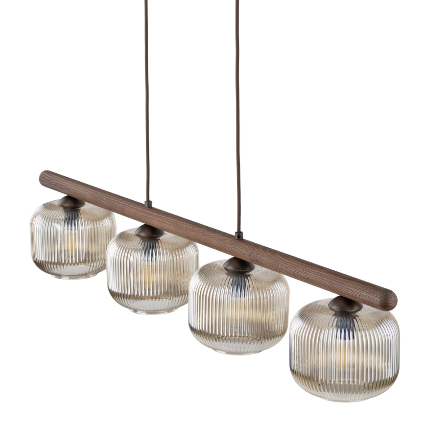 Luster na sajli SALVIA 4xE14/10W/230V braon/zadimljeno braon