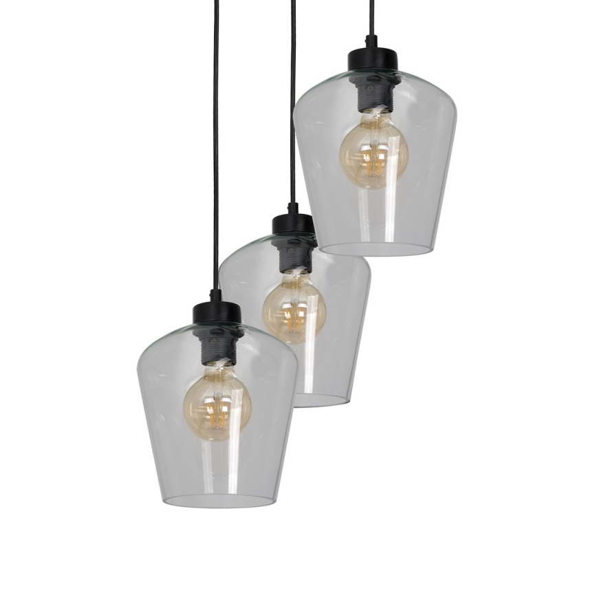 Luster na sajli SANTIAGO 3xE27/60W/230V proziran