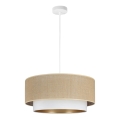 Luster na sajli SARTA 1xE27/60W/230V prečnik 45 cm bela/juta