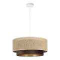 Luster na sajli SARTA 1xE27/60W/230V prečnik 45 cm braon/juta