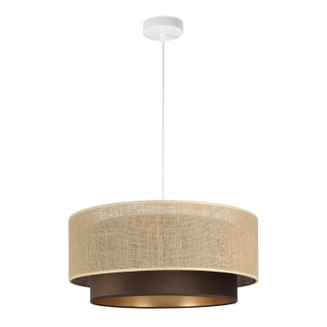 Luster na sajli SARTA 1xE27/60W/230V prečnik 45 cm braon/juta
