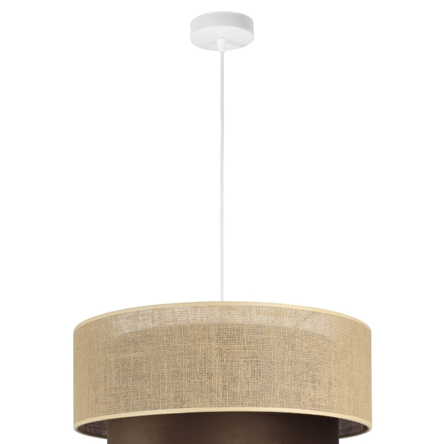 Luster na sajli SARTA 1xE27/60W/230V prečnik 45 cm braon/juta