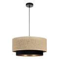 Luster na sajli SARTA 1xE27/60W/230V Ø 45 cm crna/juta