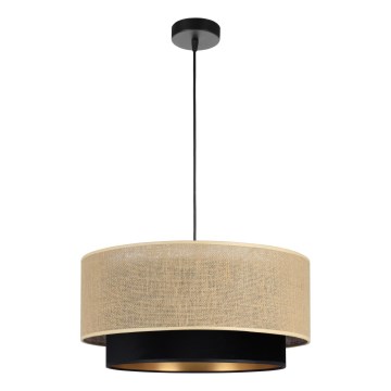 Luster na sajli SARTA 1xE27/60W/230V Ø 45 cm crna/juta