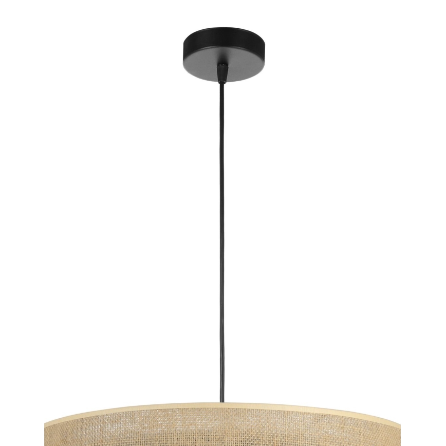 Luster na sajli SARTA 1xE27/60W/230V Ø 45 cm crna/juta