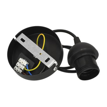 Luster na sajli SARTA 1xE27/60W/230V Ø 45 cm crna/juta