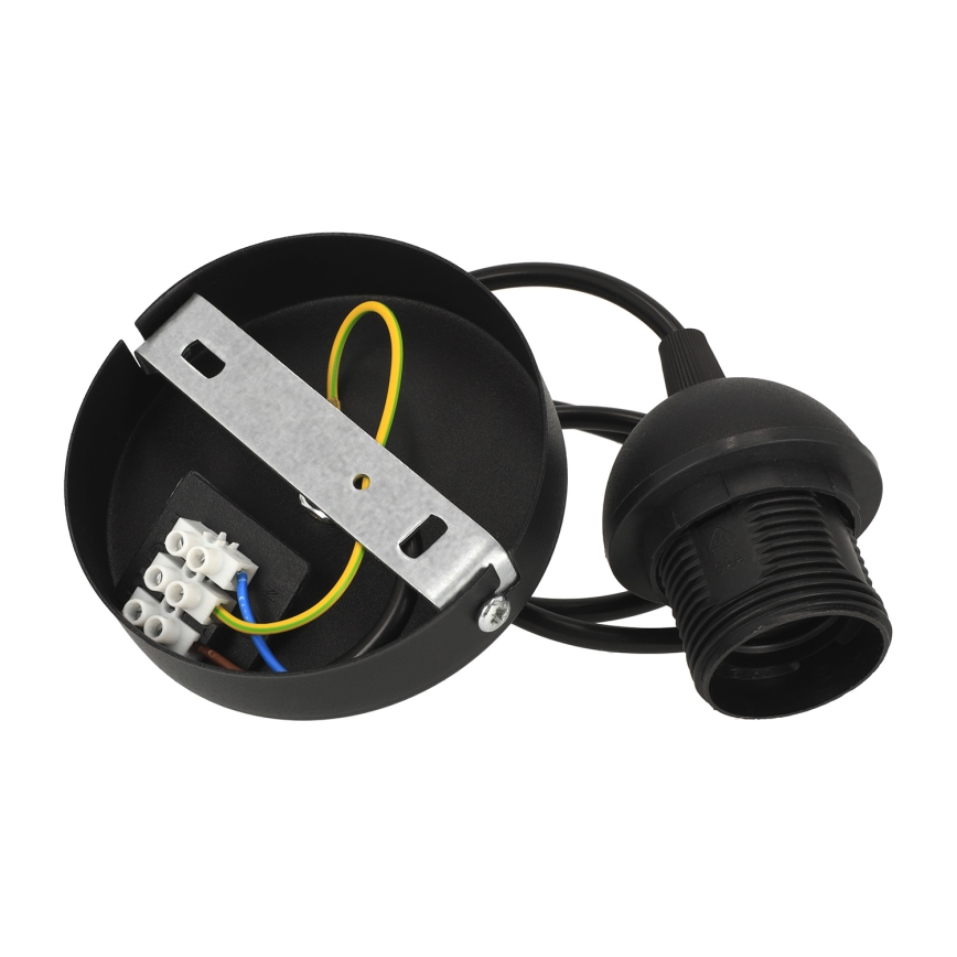 Luster na sajli SARTA 1xE27/60W/230V Ø 45 cm crna/juta