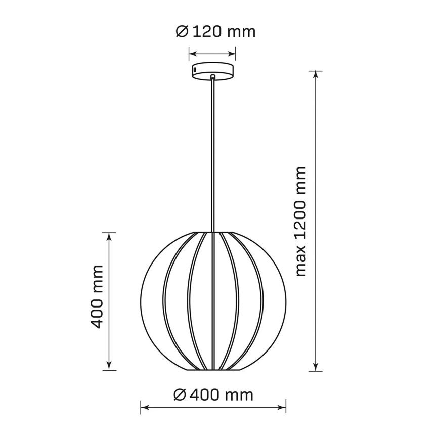 Luster na sajli SENSAI 1xE27/20W/230V prečnik 40 cm bež