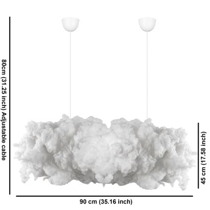 Luster na sajli SERENE 2xE27/40W/230V bela