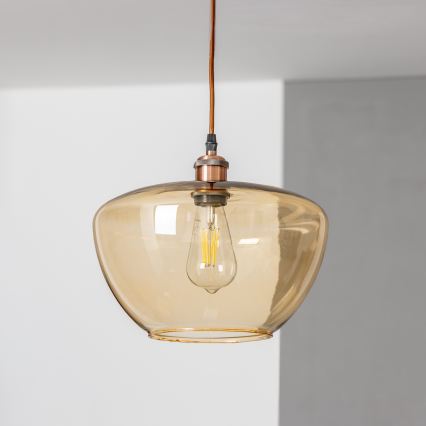 Luster na sajli SEVENTIES E27/60W/230V dimljeno/smeđe