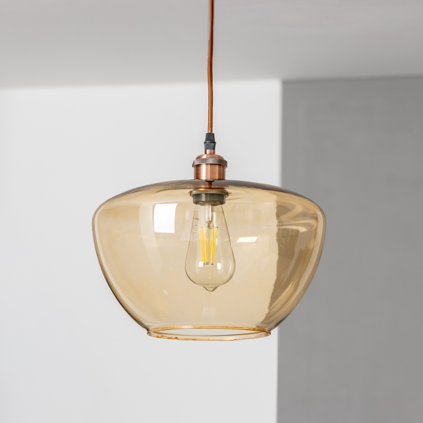Luster na sajli SEVENTIES E27/60W/230V dimljeno/smeđe