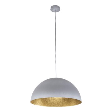 Luster na sajli SFERA 1xE27/60W/230V, prečnik 50 cm, siva/zlatna