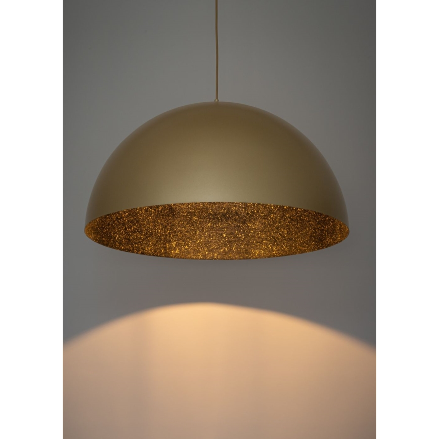Luster na sajli SFERA 1xE27/60W/230V prečnik 50 cm zlatna/crna