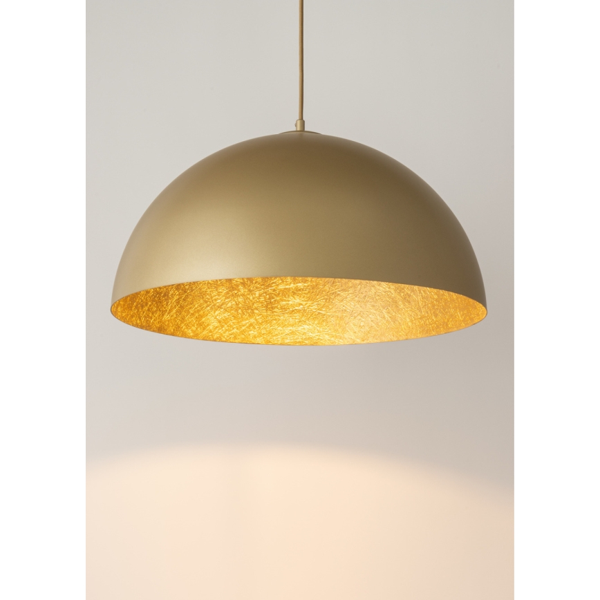 Luster na sajli SFERA 1xE27/60W/230V, prečnik 50 cm, zlatna