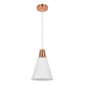 Luster na sajli SHADE 1xE27/15W/230V bakrena/bela