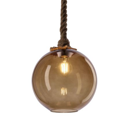 Luster na sajli SHEDON 1xE27/40W/230V zadimljeno bež