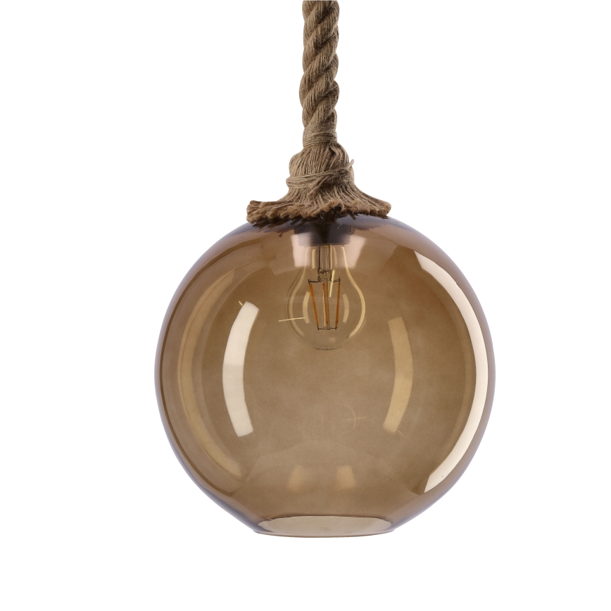 Luster na sajli SHEDON 1xE27/40W/230V zadimljeno bež