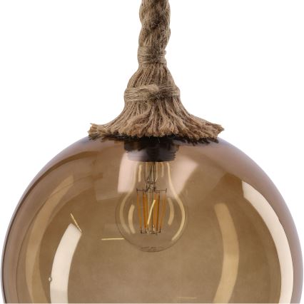 Luster na sajli SHEDON 1xE27/40W/230V zadimljeno bež
