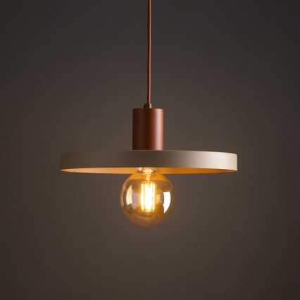 Luster na sajli SILA 1xE27/15W/230V prečnik 40 cm bež/ciglasta