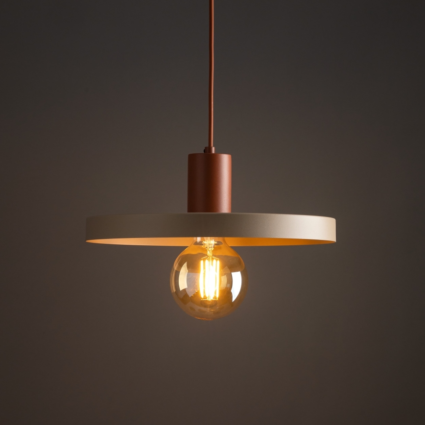Luster na sajli SILA 1xE27/15W/230V prečnik 40 cm bež/ciglasta
