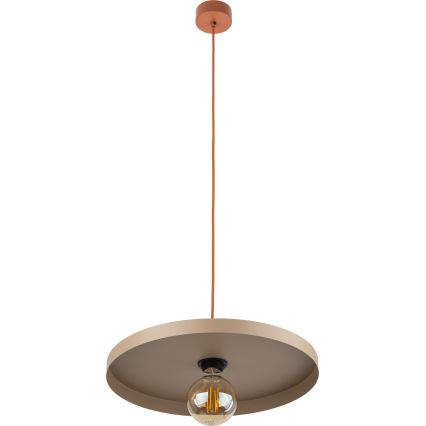 Luster na sajli SILA 1xE27/15W/230V prečnik 40 cm bež/ciglasta