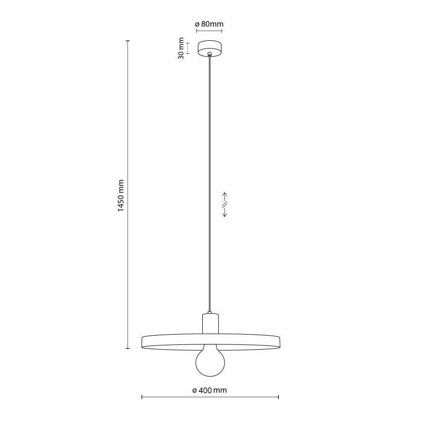 Luster na sajli SILA 1xE27/15W/230V prečnik 40 cm bež/ciglasta
