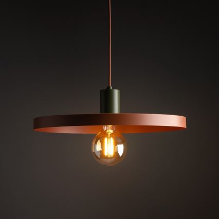 Luster na sajli SILA 1xE27/15W/230V prečnik 40 cm ciglasta/zelena