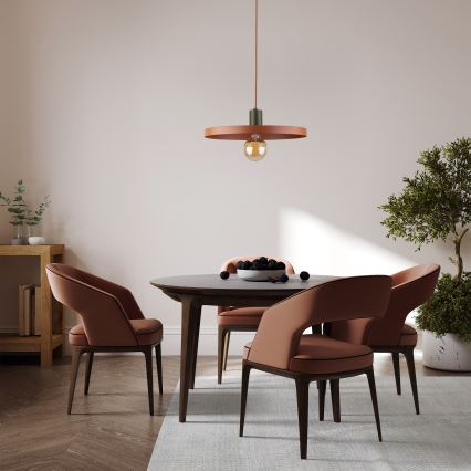 Luster na sajli SILA 1xE27/15W/230V prečnik 40 cm ciglasta/zelena