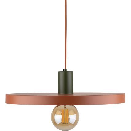 Luster na sajli SILA 1xE27/15W/230V prečnik 40 cm ciglasta/zelena