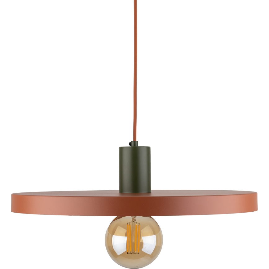 Luster na sajli SILA 1xE27/15W/230V prečnik 40 cm ciglasta/zelena