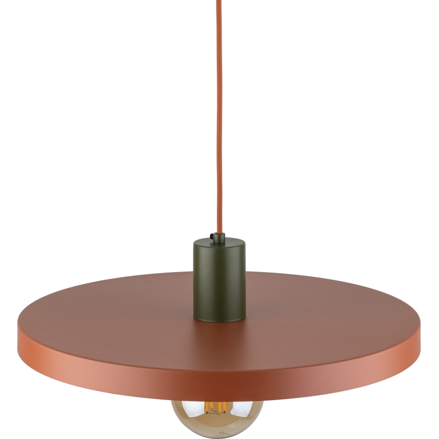 Luster na sajli SILA 1xE27/15W/230V prečnik 40 cm ciglasta/zelena