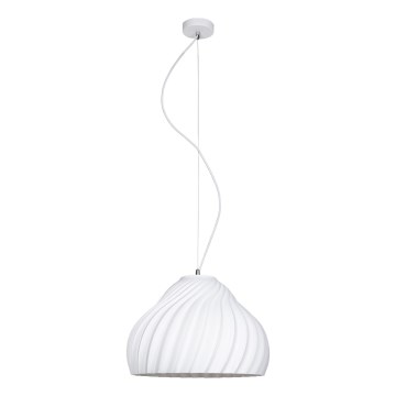 Luster na sajli SILVO 1xE27/60W/230V Ø 38 cm bela