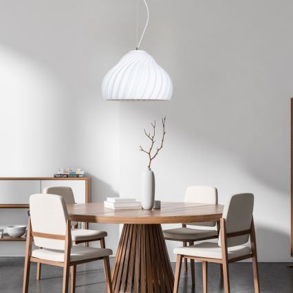 Luster na sajli SILVO 1xE27/60W/230V Ø 38 cm bela