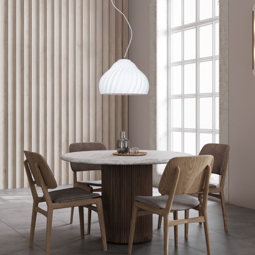 Luster na sajli SILVO 1xE27/60W/230V Ø 38 cm bela