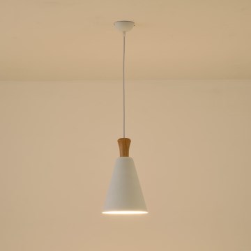 Luster na sajli SIMPLO 1xE27/15W/230V, bela, prečnik 20 cm