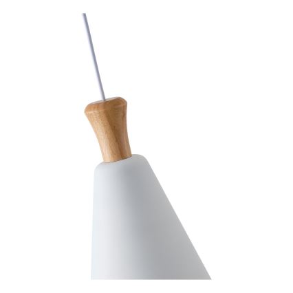 Luster na sajli SIMPLO 1xE27/15W/230V, bela, prečnik 20 cm