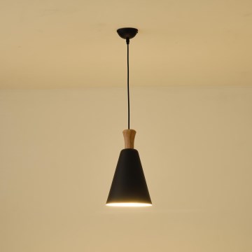 Luster na sajli SIMPLO 1xE27/15W/230V crna, prečnik 20 cm