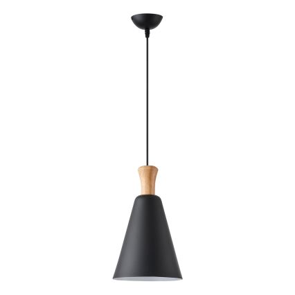 Luster na sajli SIMPLO 1xE27/15W/230V crna, prečnik 20 cm
