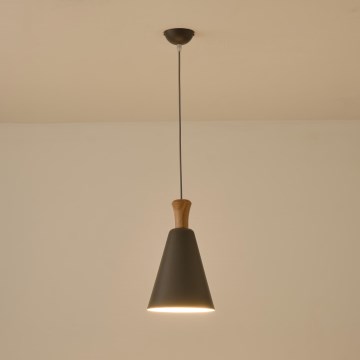 Luster na sajli SIMPLO 1xE27/15W/230V siva prečnik 20 cm