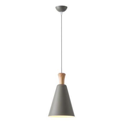 Luster na sajli SIMPLO 1xE27/15W/230V siva prečnik 20 cm
