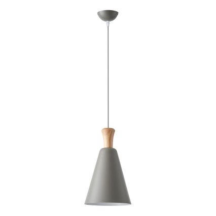 Luster na sajli SIMPLO 1xE27/15W/230V siva prečnik 20 cm