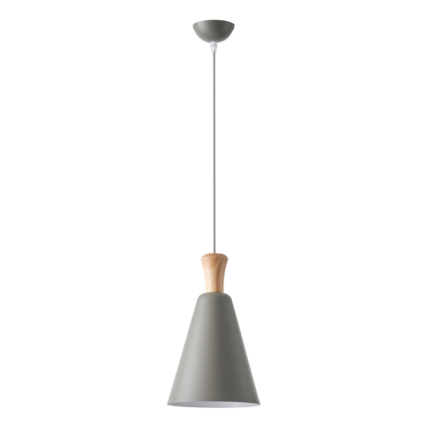 Luster na sajli SIMPLO 1xE27/15W/230V siva prečnik 20 cm
