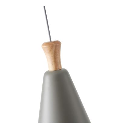Luster na sajli SIMPLO 1xE27/15W/230V siva prečnik 20 cm