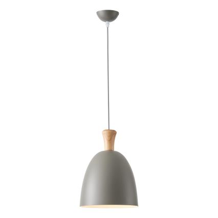 Luster na sajli SIMPLO 1xE27/15W/230V, siva, prečnik 23 cm
