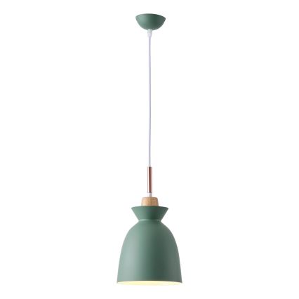 Luster na sajli SIMPLO 1xE27/15W/230V, zelena, prečnik 19,5 cm